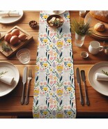 Cat Lover Placemat Floral Design Cotton Accent Dining Table Runner Set P... - $47.45