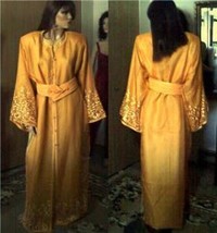 Silk Organza Formal Kimono Kaftan Embellished Ball Bridal Party Maxi Gown Dress - £796.43 GBP