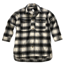 Banana Republic Women Brushed Flannel Plaid Shirt Jacket Black S - £15.03 GBP