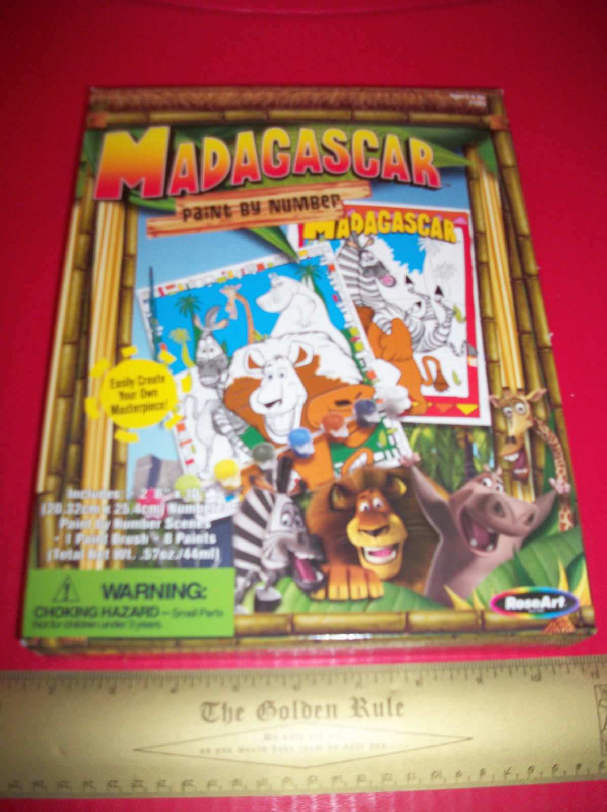 Madagascar Cartoon Craft Kit Paint By Number Activity Set RoseArt Paint Art Toy - $14.24