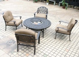 Patio Conversation Set Deep Seating Outdoor Furniture 5-Piece Elisabeth aluminum - £2,650.09 GBP