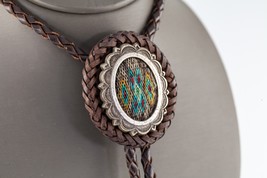 Einzigartig Geflochten Leder Gewebt Strand Bolo Krawatte mit Silber Blen... - $332.45
