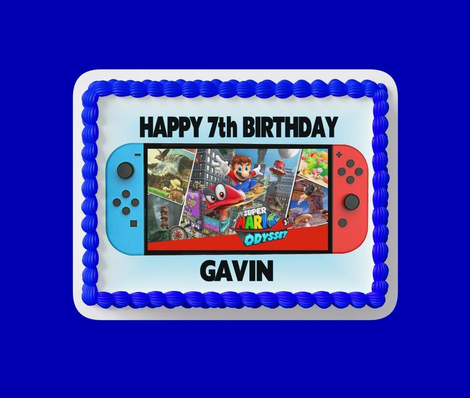Custom Edible Birthday Cake Topper/ Peel like a sticker - $9.89