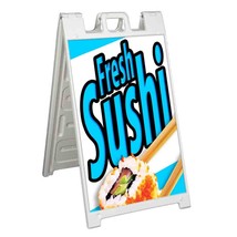 Fried Sushi Signicade 24x36 Aframe Sidewalk Sign Banner Decal Fish - £37.21 GBP+