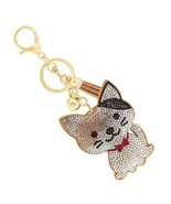 Bling Crystal Tabby Kitty Cat Tassel Keychain Bag Charm - $18.82 CAD