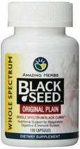 NEW Amazing Herbs Black Seed Original Plain 475mg 100 Vegetarian capsules - £16.84 GBP