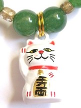 Good Luck Bracelet with Maneki Neko Lucky Kitty Charm and Aventurine - £15.72 GBP