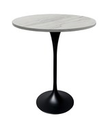 LeisureMod Round Bar Height Dining Table with Resin Top and Black Stainl... - $521.39 CAD+