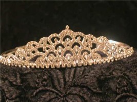 Chrysler Star Silver Plated Austrian Crystal Rhinestone Bridal Pag EAN T Tiara - $55.00