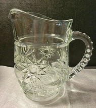 VINTAGE ANCHOR HOCKING STAR OF DAVID GLASS SMALL PITCHER - £13.13 GBP