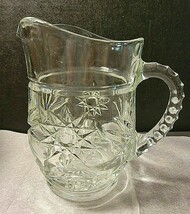 VINTAGE ANCHOR HOCKING STAR OF DAVID GLASS SMALL PITCHER - £13.30 GBP