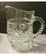 VINTAGE ANCHOR HOCKING STAR OF DAVID GLASS SMALL PITCHER - $16.70