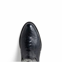 DENVER Genuine Ostrich Leg Skin Cowboy Boot from the Western Collection Black image 9