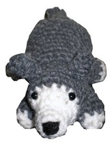 Small Gray and White Stuffed Amigurumi Wolf, Plush Crocheted - £9.87 GBP