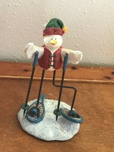 Russ Merrily We Tweet Along Resin White Bird Snowshoeing Christmas Holiday Figur - £11.71 GBP