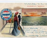 Pacific Mail Steamship Company SS Mongolia Postcard Golden Gate 1907 - £9.46 GBP
