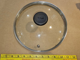 25AA49 T-FAL VENTED GLASS SAUCEPAN LID, FOR 9-1/2&quot; ID PAN, VERY GOOD CON... - $8.56