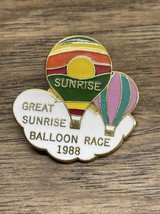 Vintage 1988 The Great Sunrise Balloon Race Hot Air Balloon Lapel Hat  K... - $7.92