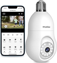 LaView 4MP Bulb Security Camera 2.4GHz,360° 2K Security Cameras Wireless Outdoor - $32.73