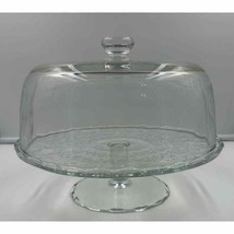 Vintage Glass 11” Pedestal Cake Dessert Stand with Heavy Dome Cover - £37.34 GBP