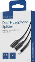 NEW Insignia NS-HZ529 Headphones Splitter Black 3.5mm aux cable 2-outputs - $9.36