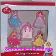 Disney Princess Ornaments Belle Cinderella Sleeping Beauty Mermaid Chris... - £19.94 GBP