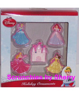 Disney Princess Ornaments Belle Cinderella Sleeping Beauty Mermaid Chris... - £19.63 GBP