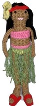 Hawaiian Hula Girl Doll with Yellow Flower Hula Outfit and Red Sandals - £23.98 GBP