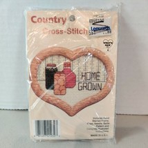 New Country Traditional Cross Stitch Kit 042232 Home Grown Jelly Jam Jar... - $9.89