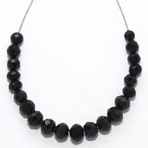 6.20 Cts Natural Black Spinel Faceted Rondelle Beads Loose Gemstone (3mm to 4mm) - £2.35 GBP