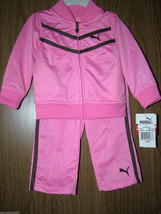 Puma Baby Girls 2 Pc Tracksuit Set, Pink Color. Size 12 Months. NWT - £22.37 GBP