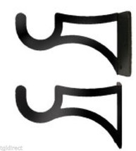 Wrought Iron Curtain Brackets Pair Of 2 Plain For 1 Inch Rods Home Decor Accent - £13.71 GBP