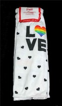 Envogue LGBTQ LOVE Pride Rainbow &amp; Black Hearts 60 x 70 Plush Soft Throw NWT - £31.96 GBP