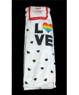 Envogue LGBTQ LOVE Pride Rainbow &amp; Black Hearts 60 x 70 Plush Soft Throw... - $54.69 CAD