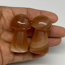 99.5g, 1.9&quot;-1.9&quot;, 2pcs, Natural Honey Calcite Mushroom Gemstone @Pakistan, B3173 - £15.72 GBP