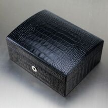 Brizard and Co. "La Casita de Puros" Humidor - Croco Pattern Black 12 / 20 Count image 3
