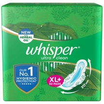 Whisper Ultra Clean XL+  Wings Sanitary Pads - 50 Pads | Free Shipping - £46.66 GBP