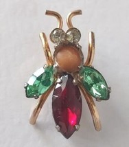 Coro Sterling Silver FRUIT-SALAD Insect Signed Bug Brooch Vtg 1950&#39;s Vermeil Pin - £39.41 GBP