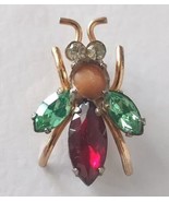 Coro STERLING Silver FRUIT-SALAD INSECT Signed BUG BROOCH Vtg 1950&#39;s Ver... - £39.10 GBP