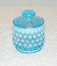 Vintage 3&quot; Light Blue &amp; White Hobnail Sugar Bowl Guc - £19.97 GBP