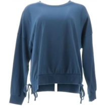 AnyBody French Terry Sweatshirt with Side Snaps (Medium Indigo, XXS) A367681 - £8.11 GBP