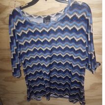 Women's New Directions Top Shirt Chevron Business XL Knit Workwear - $13.50