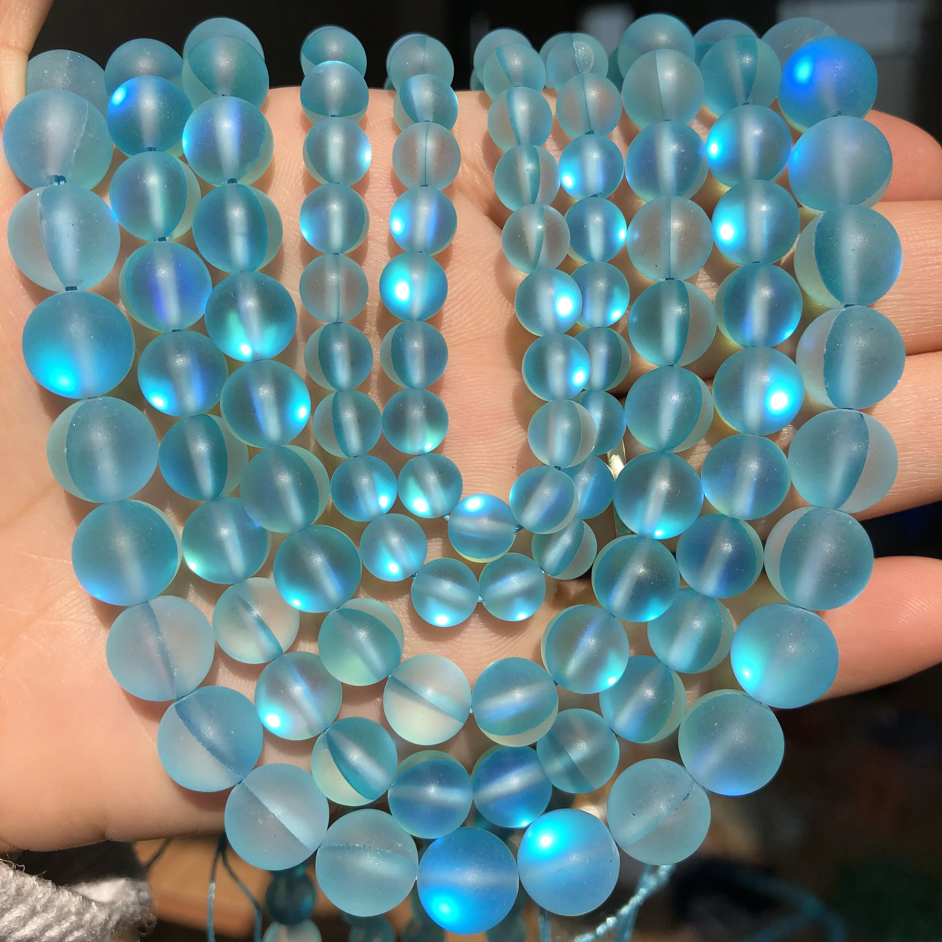 Ue crystal moonstone glitter round loose beads for jewelry making diy bracelet necklace thumb200