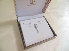 Giani Bernini 15&quot; Sterling Silver Cubic Zirconia Cross &amp; Stud Earrings C324 $85 - £27.82 GBP