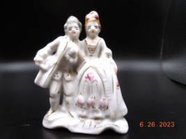 Vintage Occupied Japan Dancing Victorian Colonial Man and Women. Porcelain - £7.40 GBP