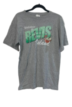 Anvil Herren Welcome To Revis Island Sanforisiert Rundhals T-Shirt, Grau, M - £11.92 GBP