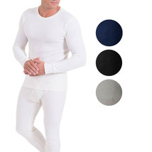 Men's Cotton Blend Waffle Knit Thermal Underwear Stretch Shirt & Pants 2pc Set - £15.86 GBP