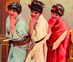 Victorian Trade Card Lautz Bors &amp; Co Soaps Women Dressed in Asian Costum... - $27.67