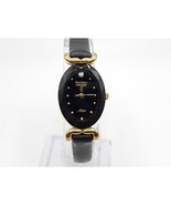 Armitron Diamond Now Black Dial Oval Gold Tone Case Watch New Battery 18mm - $26.99