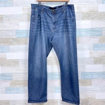PD&amp;C Slim Straight Leg Jeans Blue Dark Wash 5 Pocket Denim Mens 42x31 - £23.36 GBP